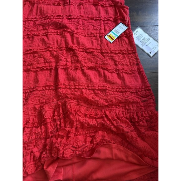 Jessica Howard Women's Flutter sleeves Lace A-Line Dress casual formal Red 14 - Picture 12 of 12